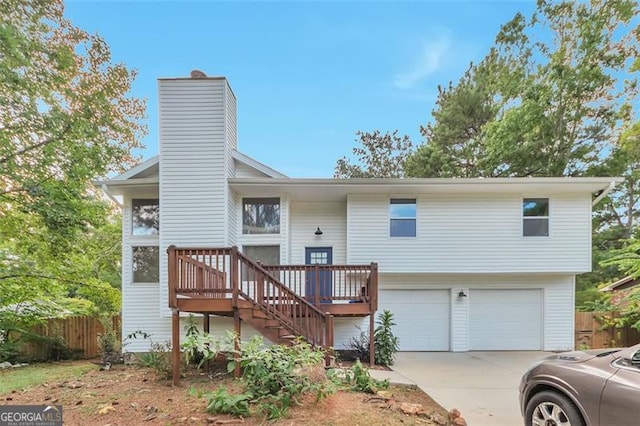 view of front of home with a garage