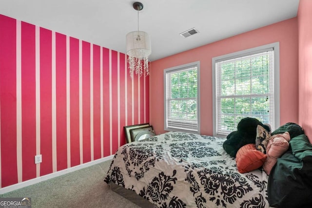 bedroom with carpet