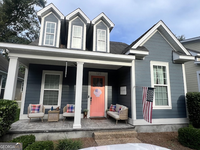 view of front of house featuring covered porch