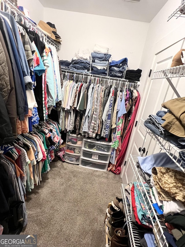 spacious closet featuring carpet