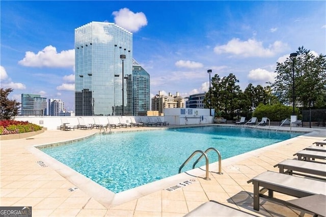 view of pool with a patio