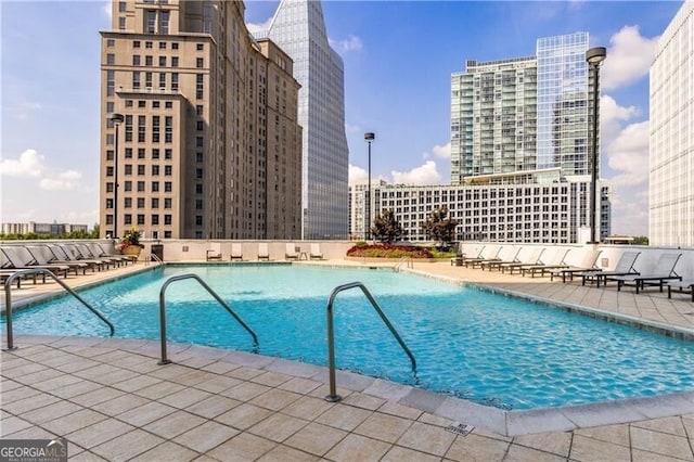 view of pool with a patio area