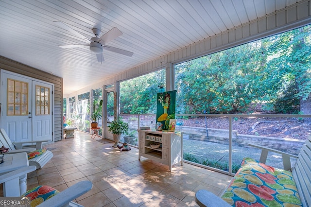 view of patio / terrace with ceiling fan