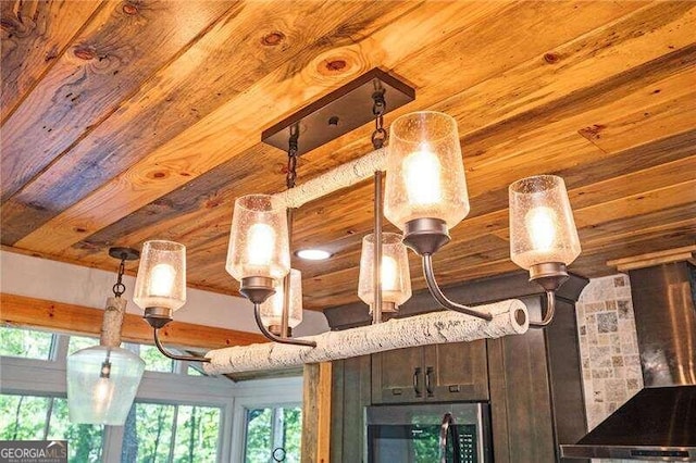 room details featuring wooden ceiling