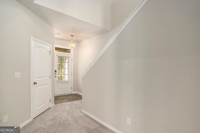 view of carpeted entryway