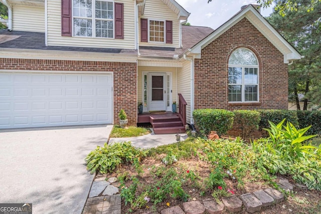 view of property with a garage