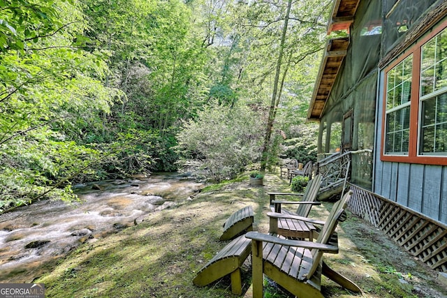 605 W Wildcat Rd, Clarkesville, GA 30523 - view of yard featuring a forest view
