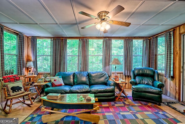 605 W Wildcat Rd, Clarkesville, GA 30523 - sunroom featuring plenty of natural light, wood finished floors, and wooden walls