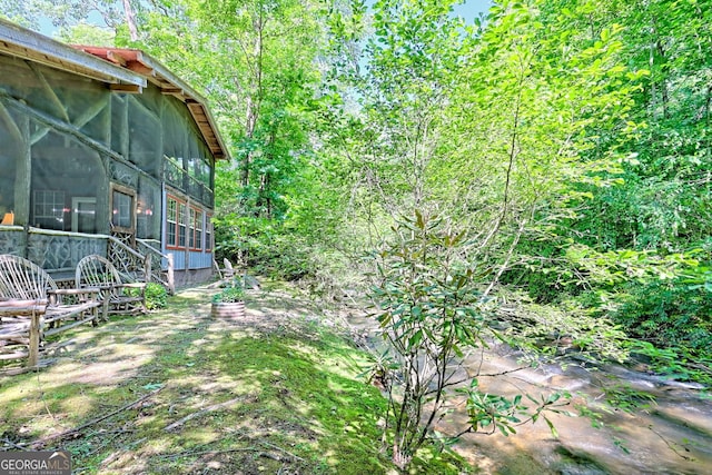 605 W Wildcat Rd, Clarkesville, GA 30523 - view of yard with a sunroom