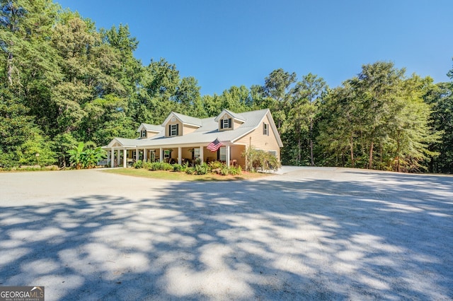 view of new england style home