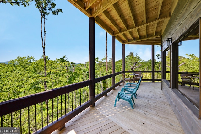 view of wooden deck