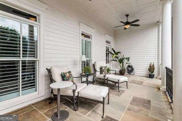 view of patio / terrace with ceiling fan