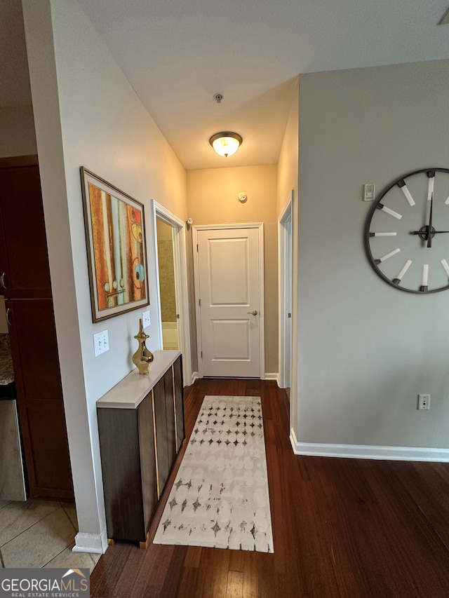 doorway to outside featuring hardwood / wood-style floors