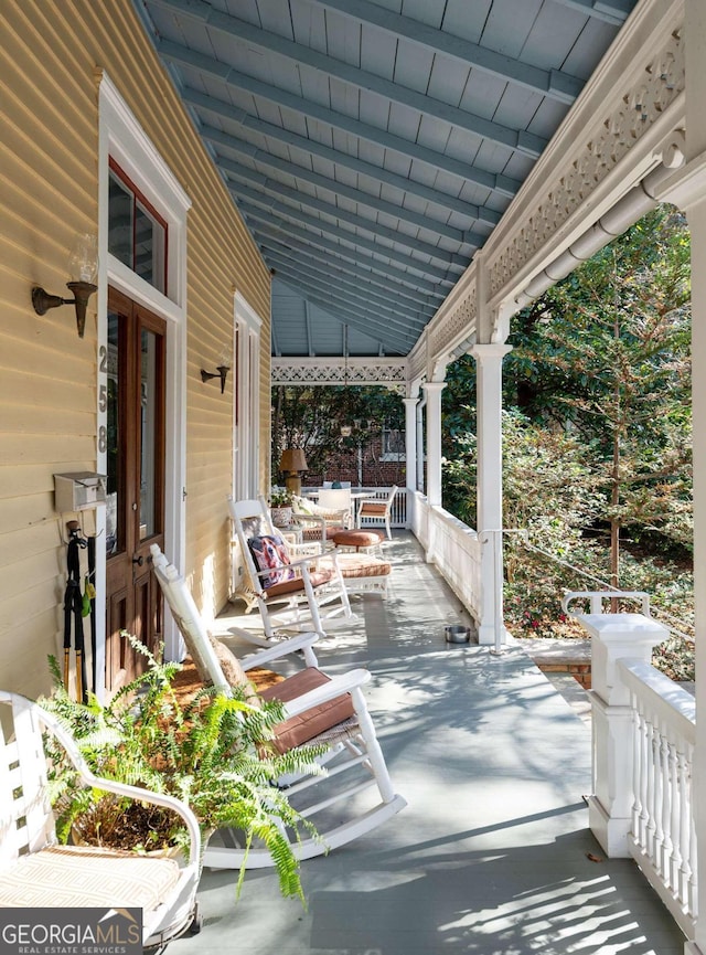 view of patio featuring covered porch