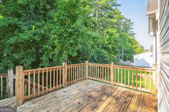 deck with a yard