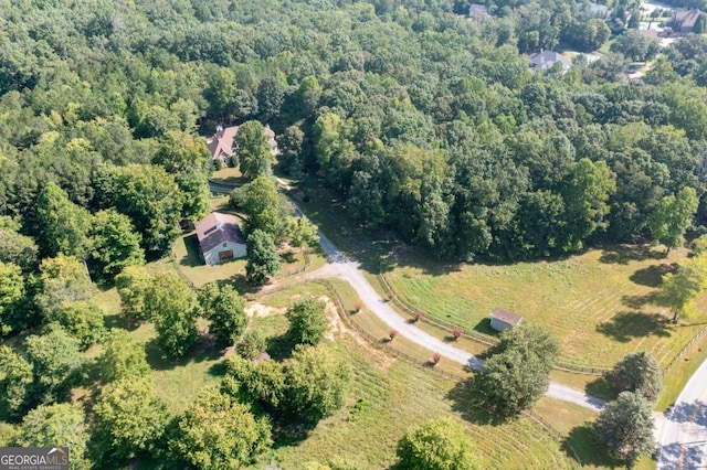 aerial view with a rural view