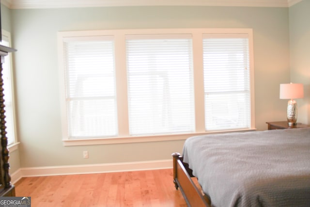 bedroom featuring light wood-type flooring