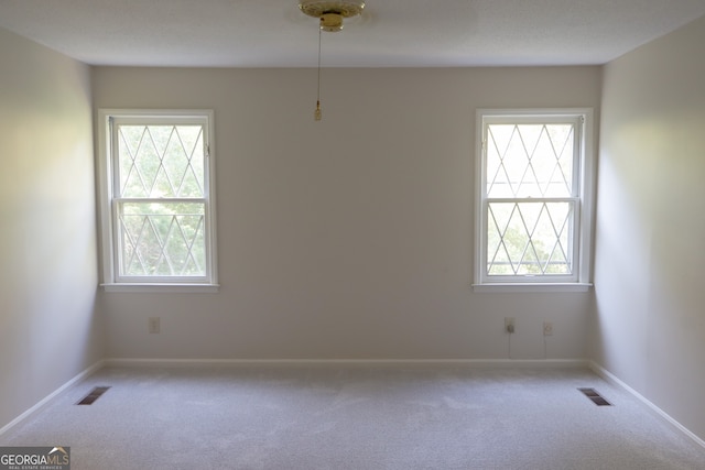 carpeted empty room featuring plenty of natural light