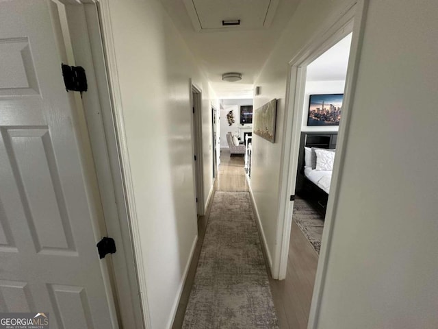 hall featuring hardwood / wood-style floors