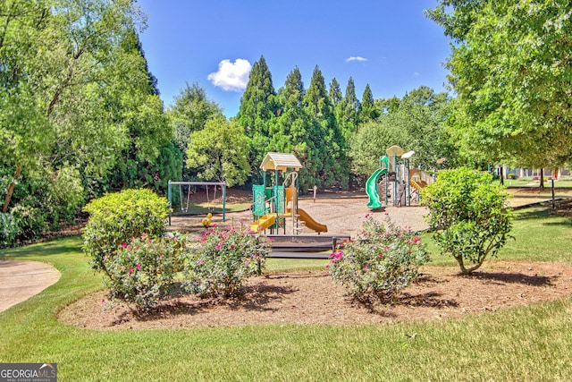 community play area featuring a yard