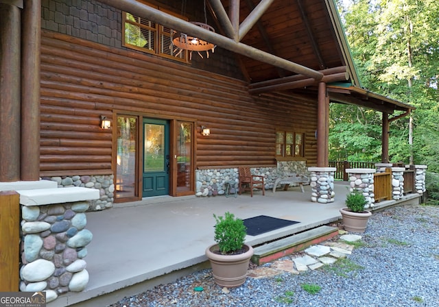 view of patio featuring covered porch