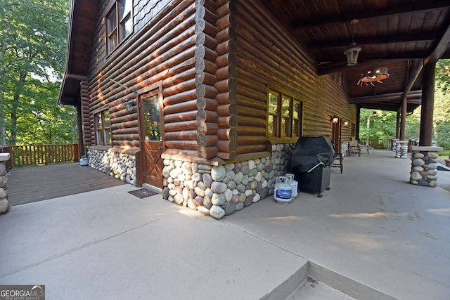 view of patio with grilling area