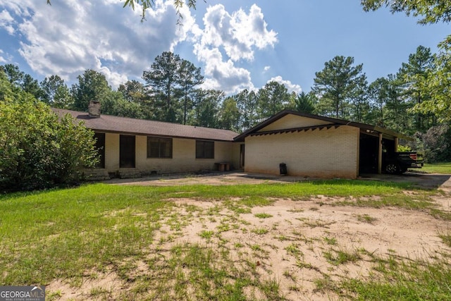 view of single story home