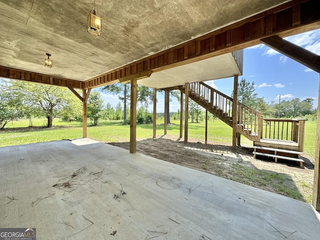 view of patio / terrace with stairway