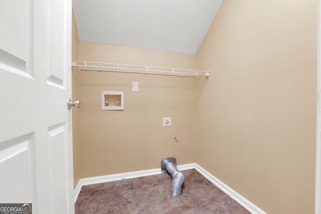 clothes washing area featuring hookup for an electric dryer, carpet flooring, and washer hookup