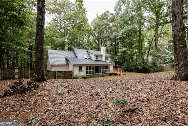 view of front of house featuring a deck