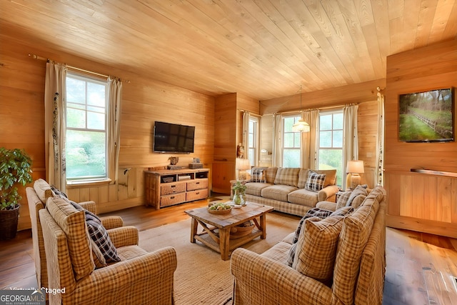 2350 Dial Rd, Blue Ridge, GA 30513 - bedroom with multiple windows, wood walls, dark wood finished floors, wood ceiling, and vaulted ceiling