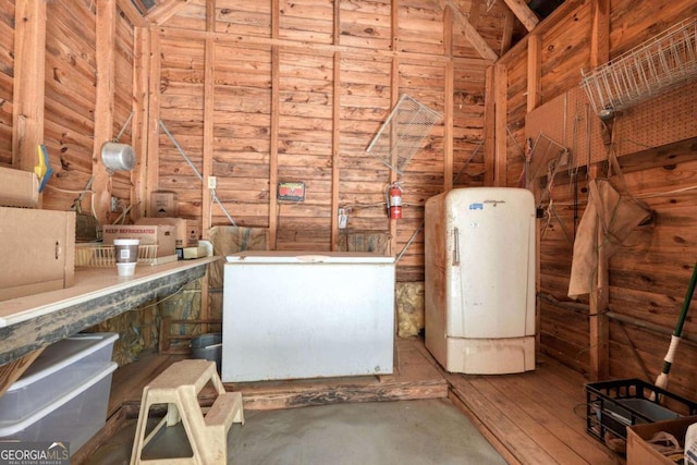 view of unfinished attic