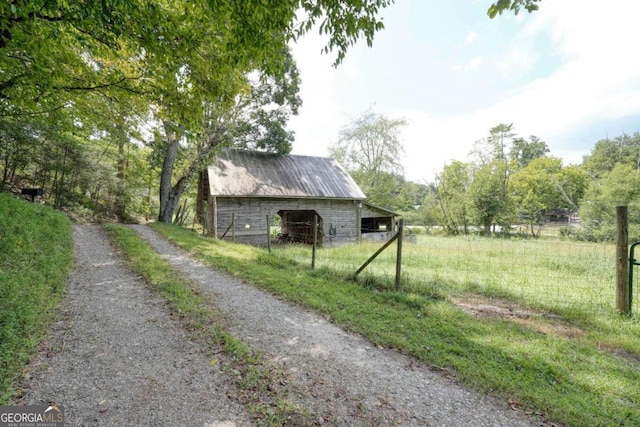 2350 Dial Rd, Blue Ridge, GA 30513 - view of barn with driveway and fence