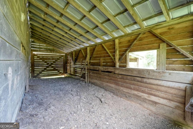 view of unfinished attic