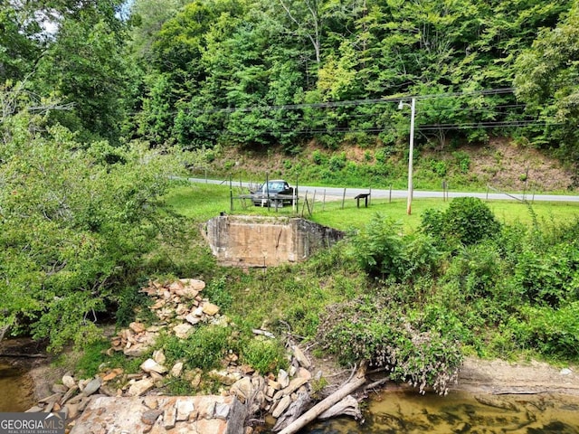 view of yard with a water view