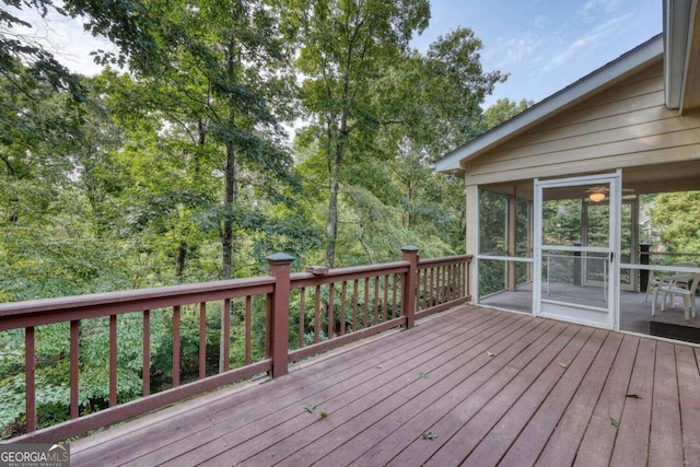 view of wooden deck