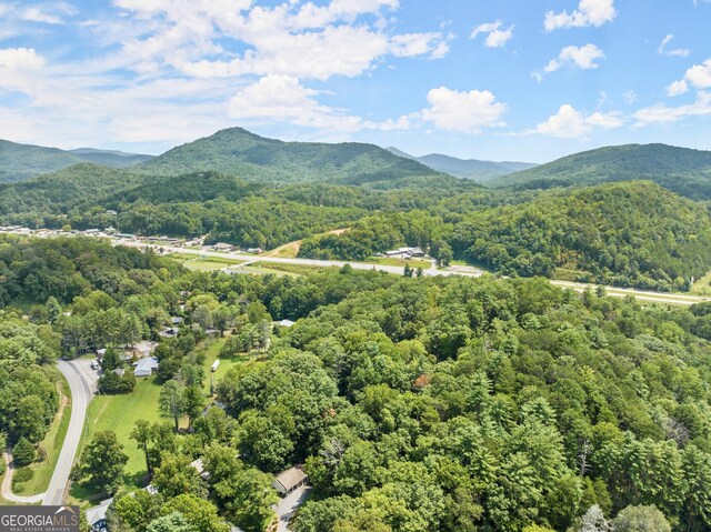 aerial view featuring a mountain view