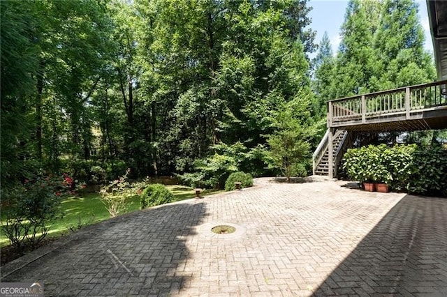 view of patio with a deck