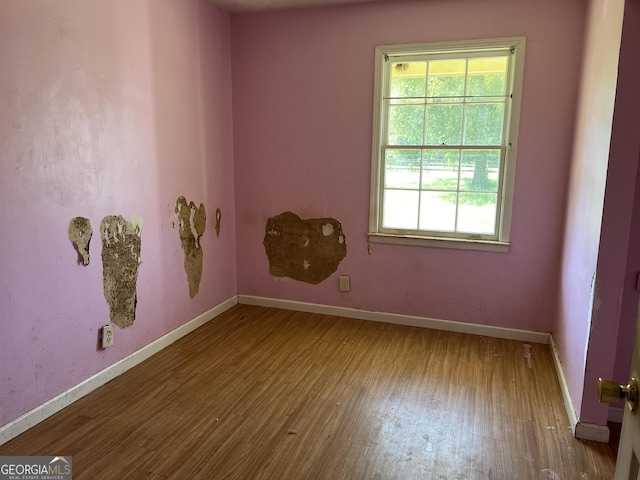 empty room featuring hardwood / wood-style flooring