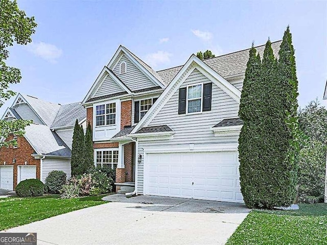 view of front of house with a garage