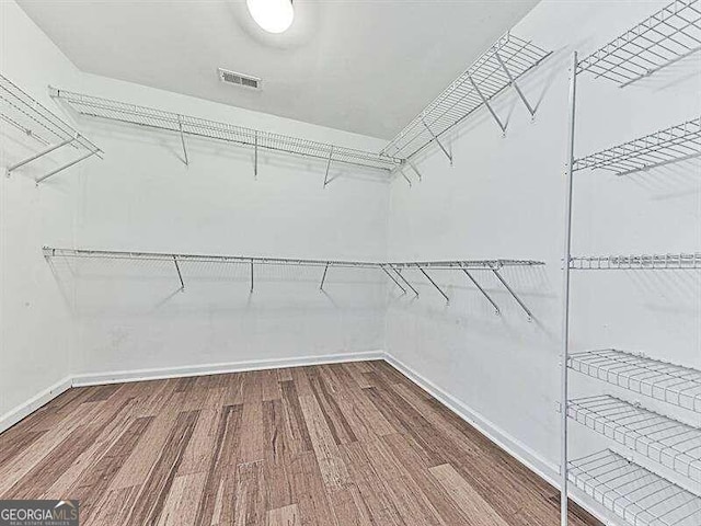 spacious closet with wood-type flooring