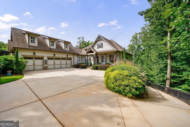 view of front of house with a garage