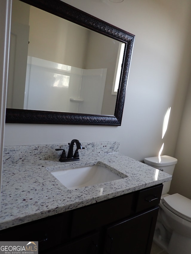 bathroom with toilet and vanity