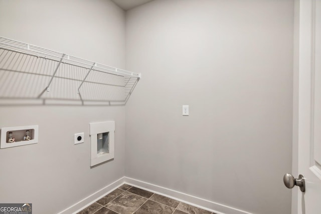 laundry room with hookup for an electric dryer and hookup for a washing machine