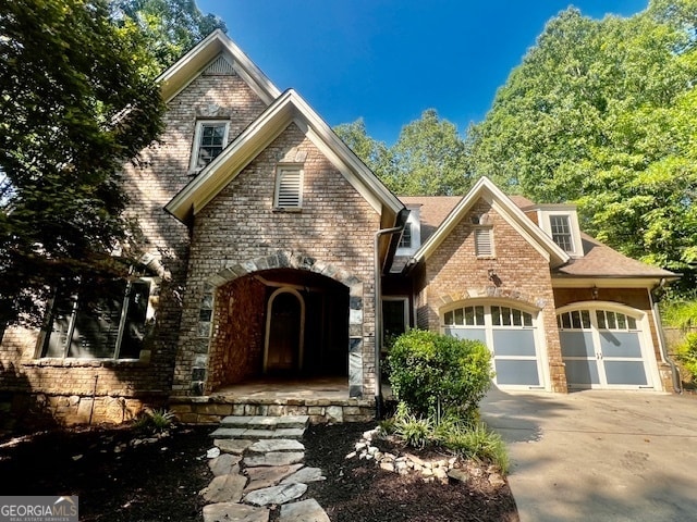 view of front property with a garage