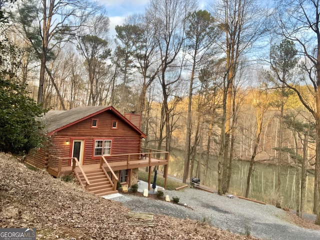 exterior space with a wooden deck