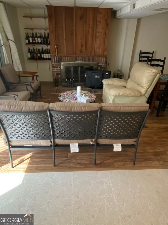 living room featuring wood-type flooring