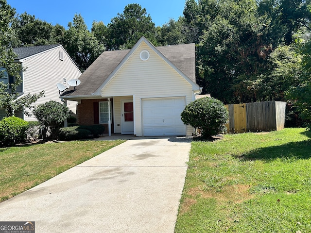 view of front of home with a front lawn