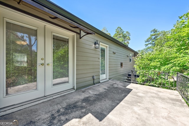 view of patio with french doors