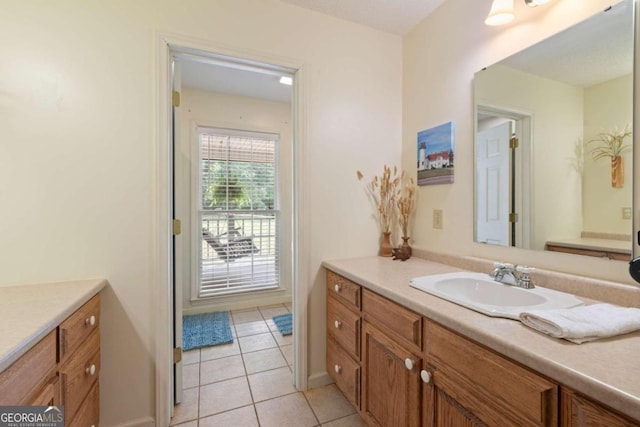 bathroom featuring vanity and tile patterned floors